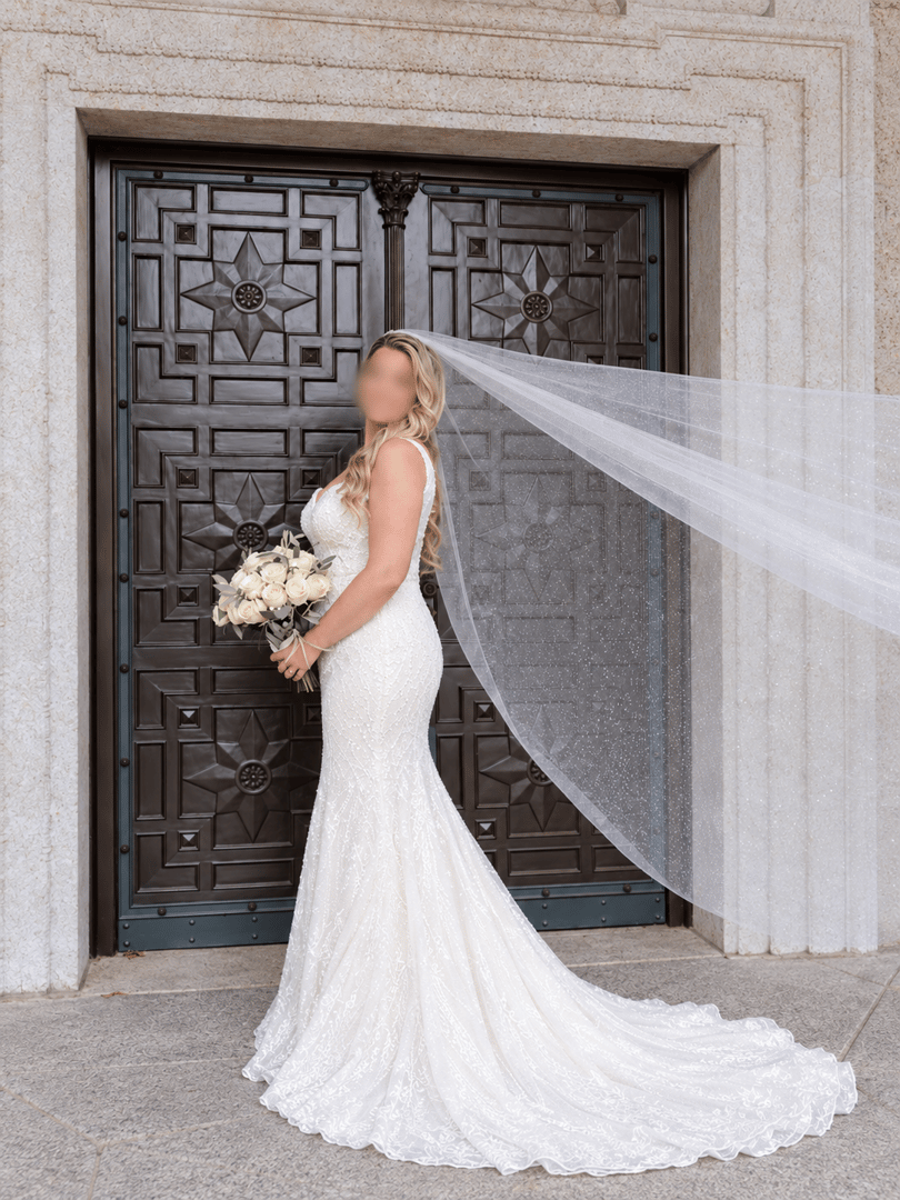 Sima Couture Designer-Brautkleid | Meerjungfrau | Full Glam | Champagnerschimmer | Gr. M-XL