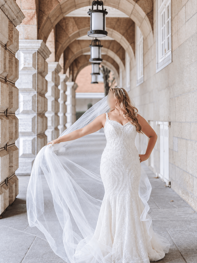 Sima Couture Designer-Brautkleid | Meerjungfrau | Full Glam | Champagnerschimmer | Gr. M-XL